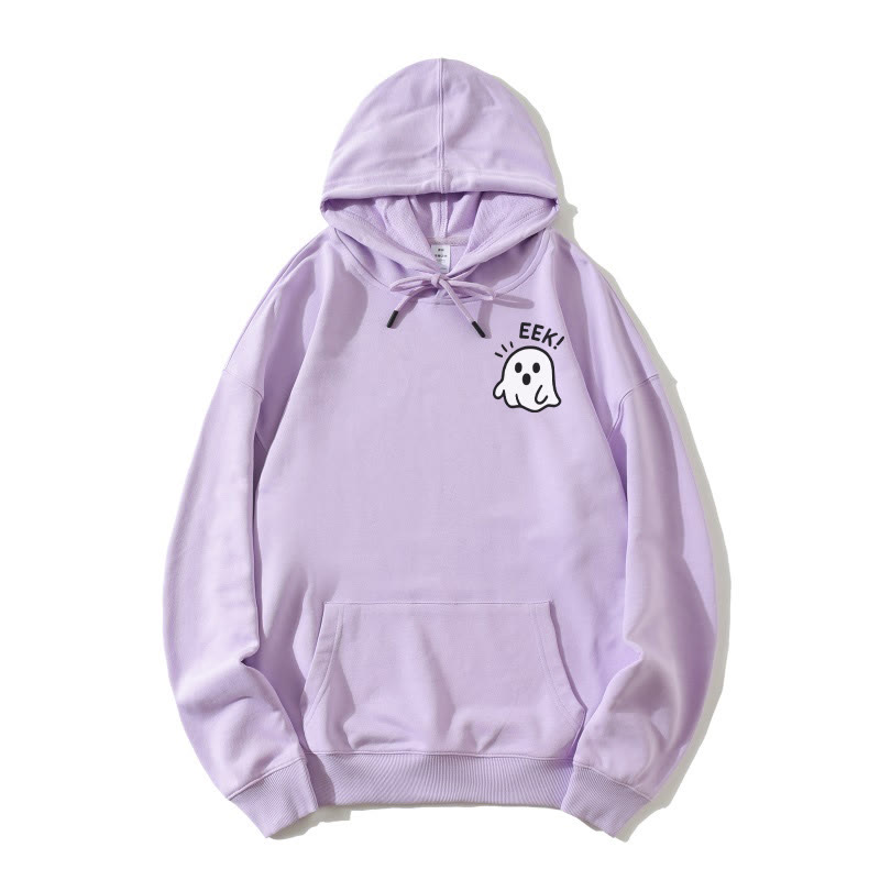 EEK – Lustiger, lässiger Kapuzenpullover mit Geister-Halloween-Grafik - Lila - 5XL - image 2