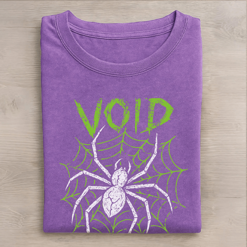 VOID Spider Grafik Unisex Vintage gewaschenes T-Shirt - Lila - 5XL - image 3