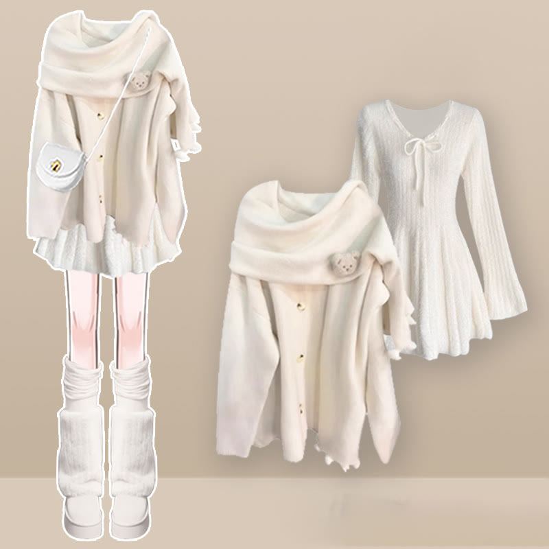 Bären-Strickjacke, passendes Kleid - Set - XL - image 1