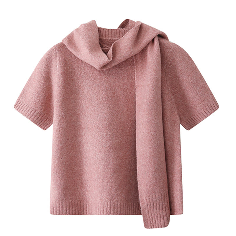 Strickoberteil, Schal, Rock, Strickjacke, vierteiliges Set - image 5