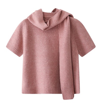 Strickoberteil, Schal, Rock, Strickjacke, vierteiliges Set - image 5
