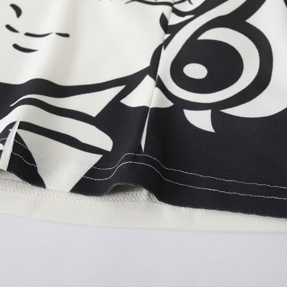 Anime-Mädchen-Polo-Top mit Gesicht und Rüschenrock, passendes Outfit - image 5