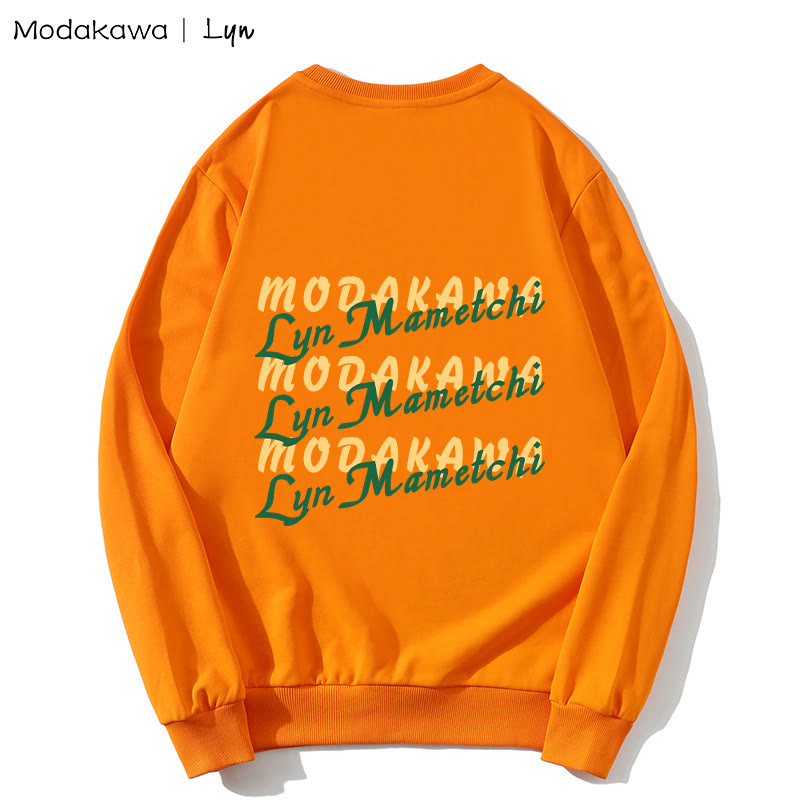 MODAKAWA X Lyn Sweatshirt mit rundem Kragen und Kitty-Man-Print „A GOOD MAN NEVER LIES“ - image 2