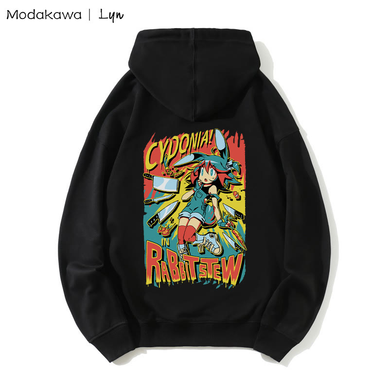MODAKAWA X Lyn CYDONIA RABBIT STEW Lockerer Hoodie mit Bunny-Girl-Print - Black - 5XL - image 1