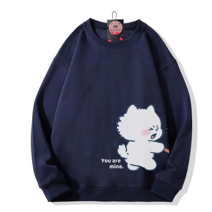 Puppy Shark Grafik-Partner-Sweatshirt mit Rundhalsausschnitt - Purplish Blue - 5XL - image 2