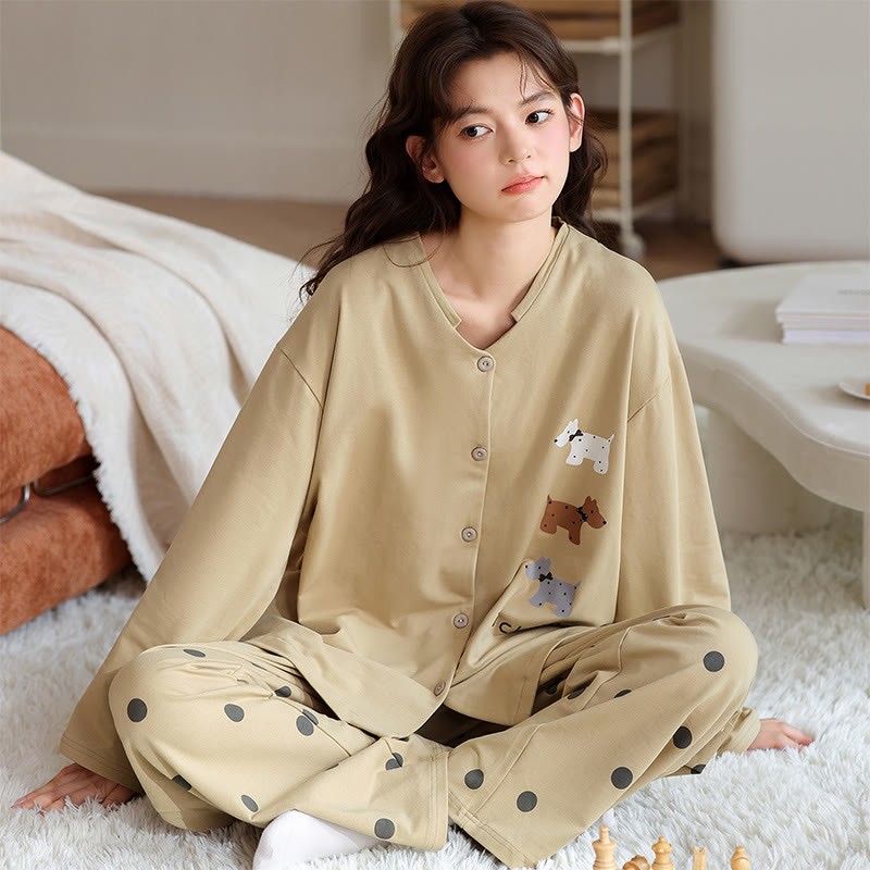 Pyjama-Set mit Welpen-Punktmuster - image 1