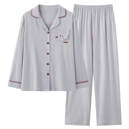 Pyjama-Set mit Welpen-Print - Grau - 2XL - image 2