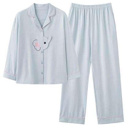 Pyjama-Set mit Elefanten-Print - Blau - 2XL - image 2