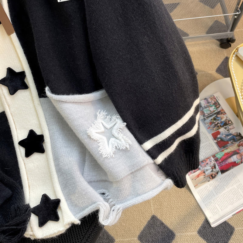 Pullover mit Farben -Stern und zerrissener Tasche - image 4