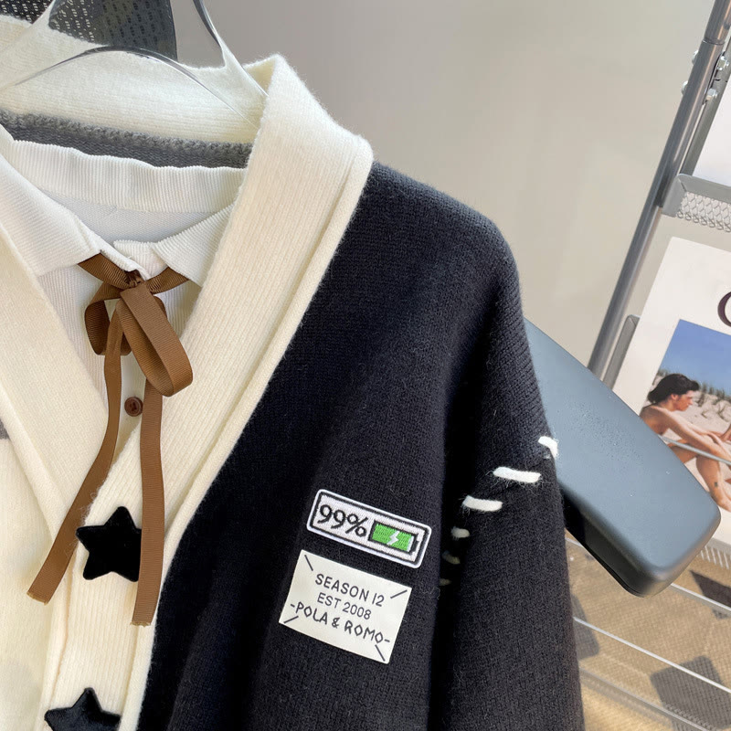 Pullover mit Farben -Stern und zerrissener Tasche - image 3