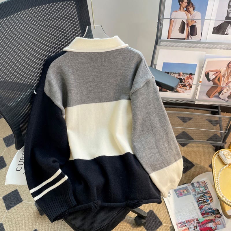 Pullover mit Farben -Stern und zerrissener Tasche - image 2