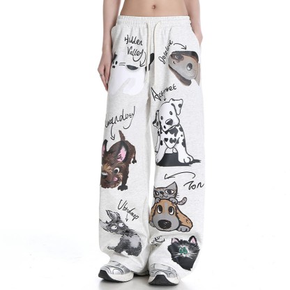 Hose mit Taschenaufdruck „Welpe Kitty“ - Grau - XL - image 2