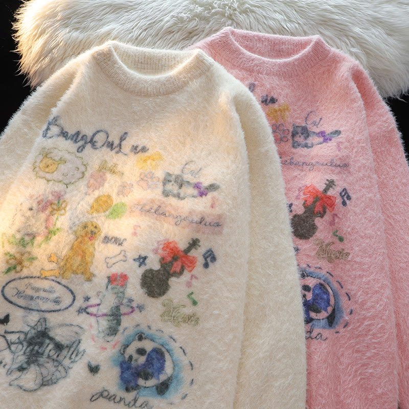 Lässiger Pullover im Graffiti-Stil - image 1