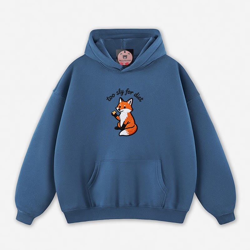 Zu schlau für die Diät – Kapuzenpullover mit Fuchsmotiv - Dark Blue - 5XL - image 4