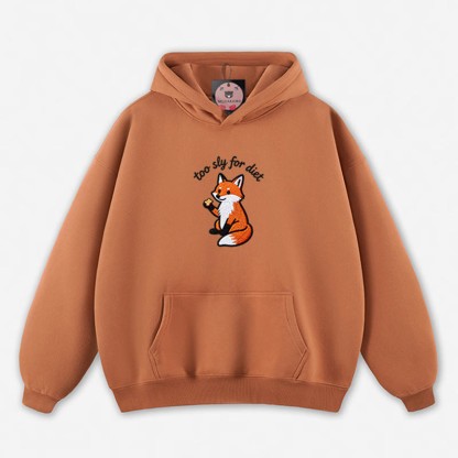 Zu schlau für die Diät – Kapuzenpullover mit Fuchsmotiv - Light Brown - 5XL - image 2