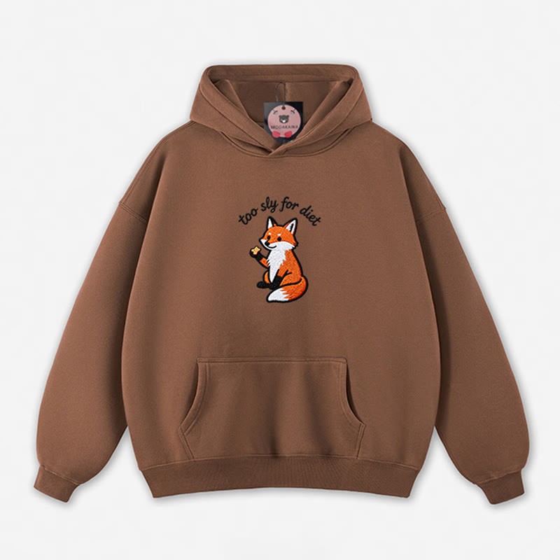Zu schlau für die Diät – Kapuzenpullover mit Fuchsmotiv - Brown - 5XL - image 8