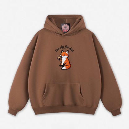 Zu schlau für die Diät – Kapuzenpullover mit Fuchsmotiv - Brown - 5XL - image 8