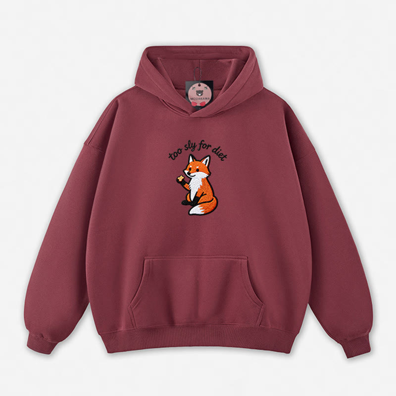 Zu schlau für die Diät – Kapuzenpullover mit Fuchsmotiv - Dark Red - 5XL - image 7