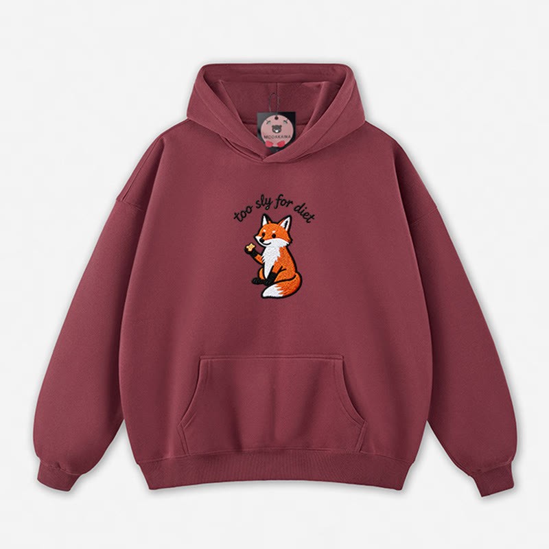 Zu schlau für die Diät – Kapuzenpullover mit Fuchsmotiv - Dark Red - 5XL - image 7