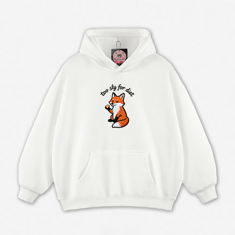 Zu schlau für die Diät – Kapuzenpullover mit Fuchsmotiv - White - 5XL - image 5