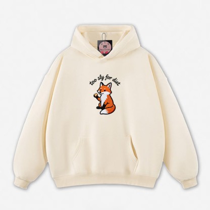 Zu schlau für die Diät – Kapuzenpullover mit Fuchsmotiv - Apricot - 5XL - image 6