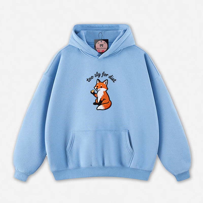 Zu schlau für die Diät – Kapuzenpullover mit Fuchsmotiv - Blue - 5XL - image 3