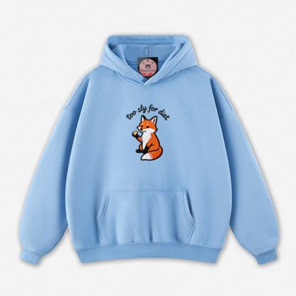 Zu schlau für die Diät – Kapuzenpullover mit Fuchsmotiv - Blue - 5XL - image 3