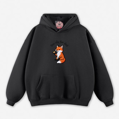 Zu schlau für die Diät – Kapuzenpullover mit Fuchsmotiv - Black - 5XL - image 10