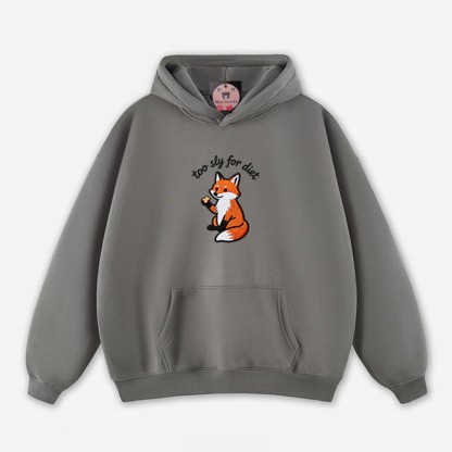 Zu schlau für die Diät – Kapuzenpullover mit Fuchsmotiv - Grey - 5XL - image 9