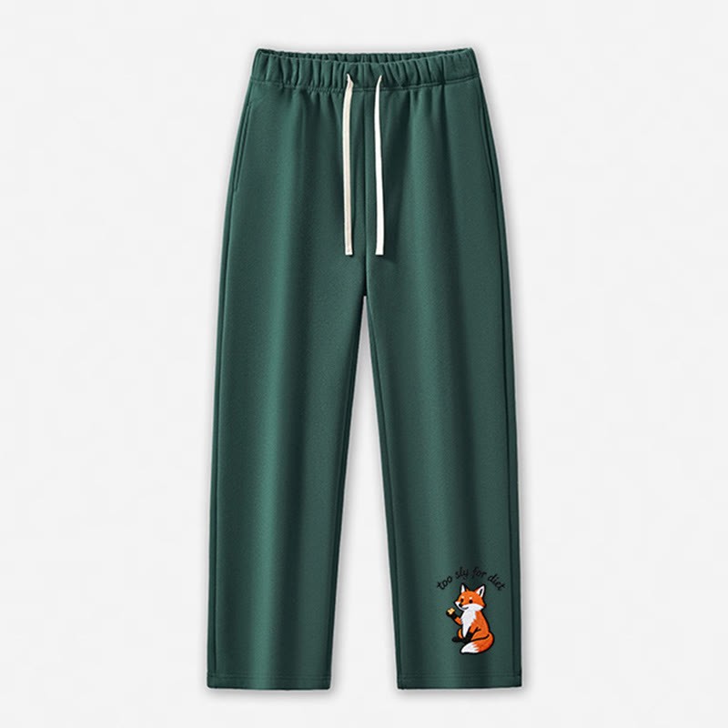 Zu schlau für die Diät: Freizeithose mit Fuchsmotiv - Green - 5XL - image 7