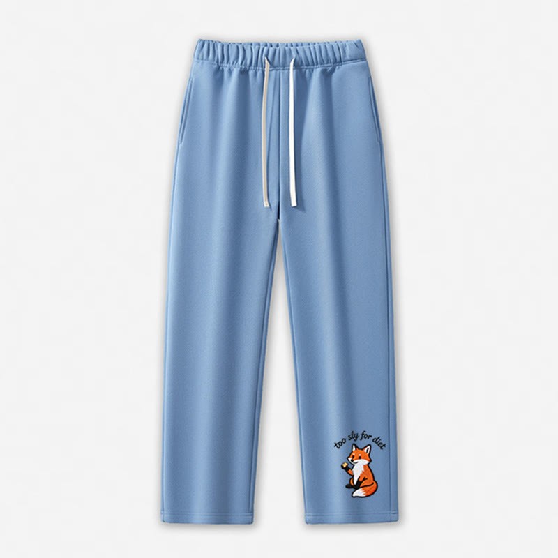 Zu schlau für die Diät: Freizeithose mit Fuchsmotiv - Blue - 5XL - image 3
