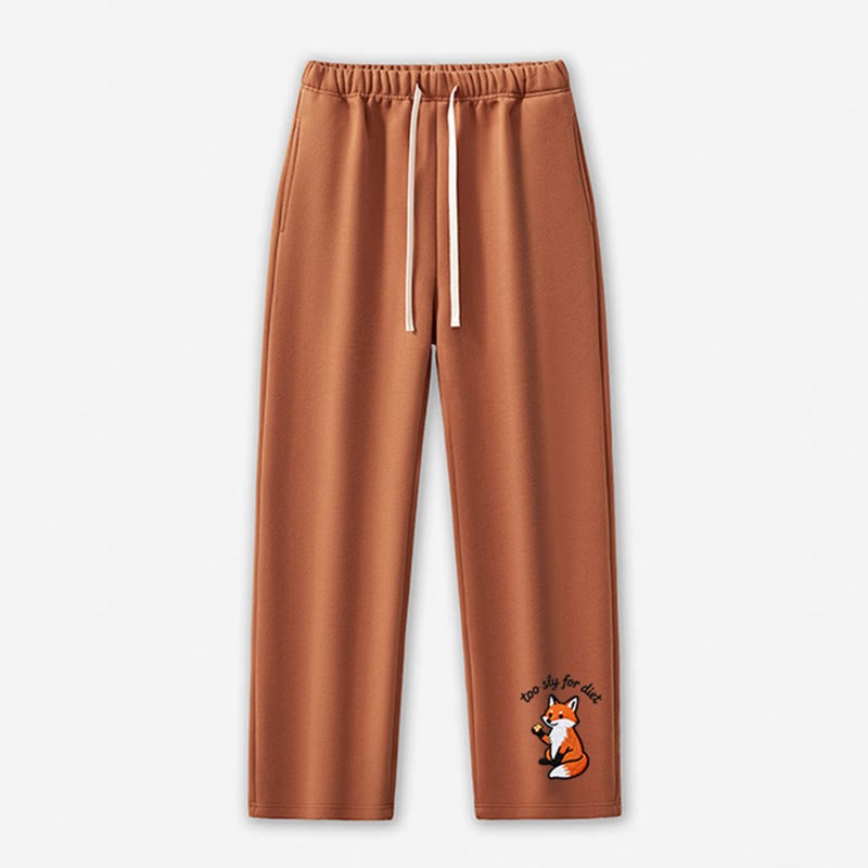 Zu schlau für die Diät: Freizeithose mit Fuchsmotiv - Light Brown - 5XL - image 1