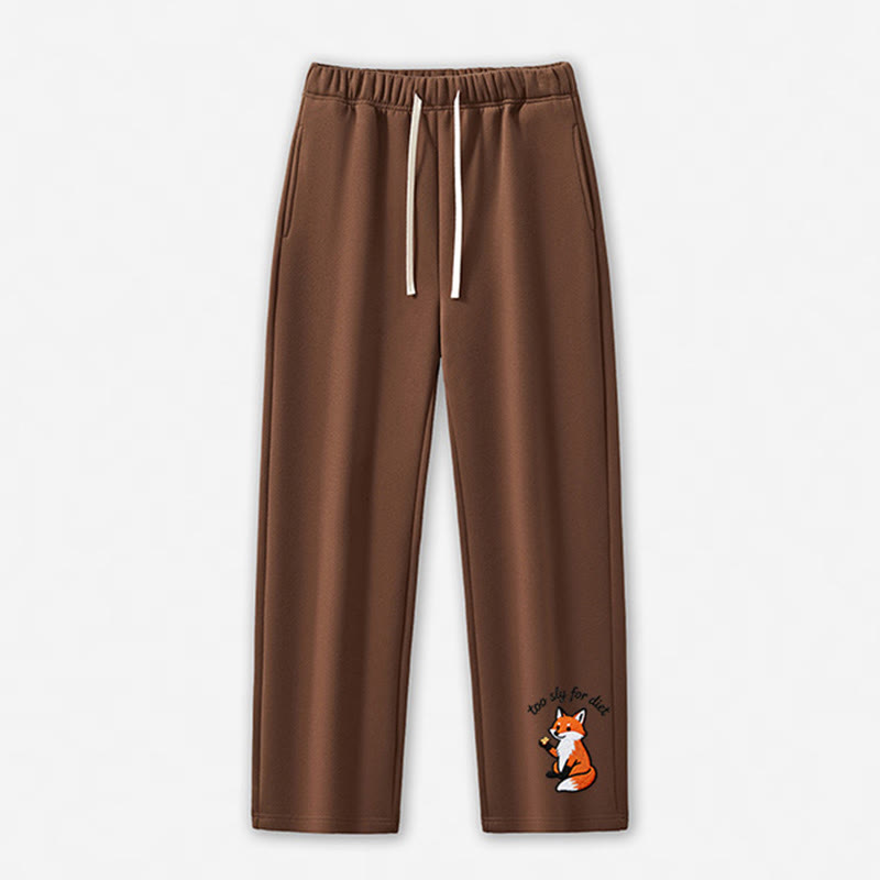 Zu schlau für die Diät: Freizeithose mit Fuchsmotiv - Brown - 5XL - image 9