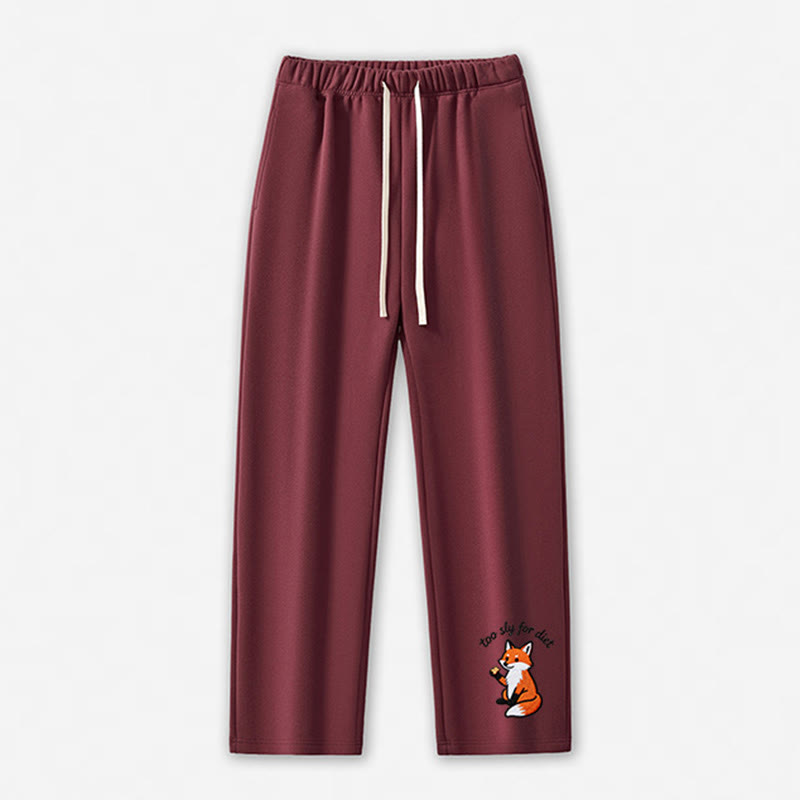 Zu schlau für die Diät: Freizeithose mit Fuchsmotiv - Dark Red - 5XL - image 8