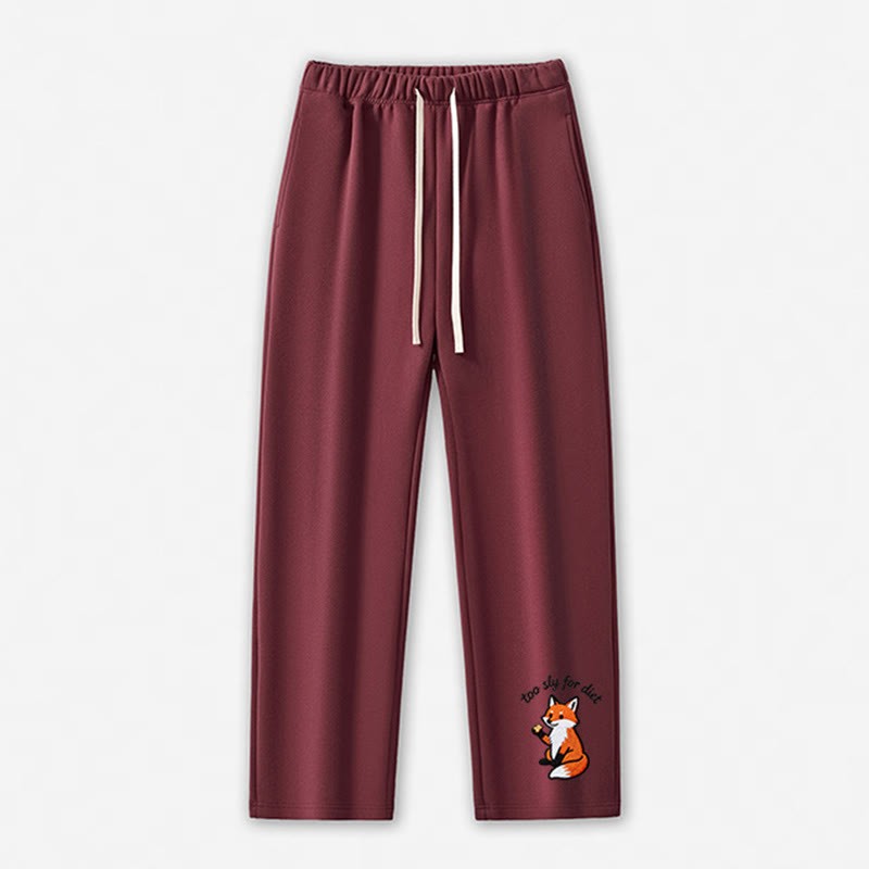 Zu schlau für die Diät: Freizeithose mit Fuchsmotiv - Dark Red - 5XL - image 8