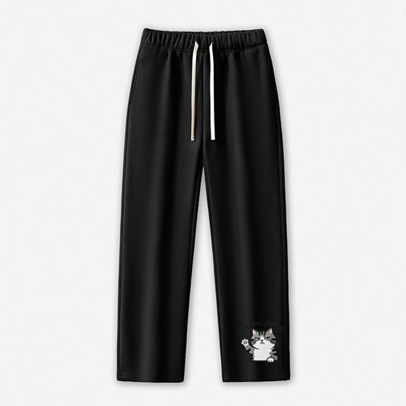 FÜTTER MICH, BAUER! Freizeithose mit Katzenpfoten-Motiv - Black - 5XL - image 10