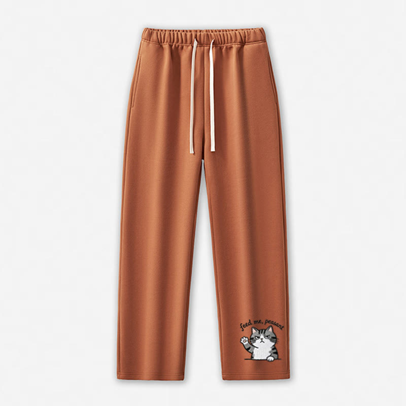 FÜTTER MICH, BAUER! Freizeithose mit Katzenpfoten-Motiv - Light Brown - 5XL - image 2