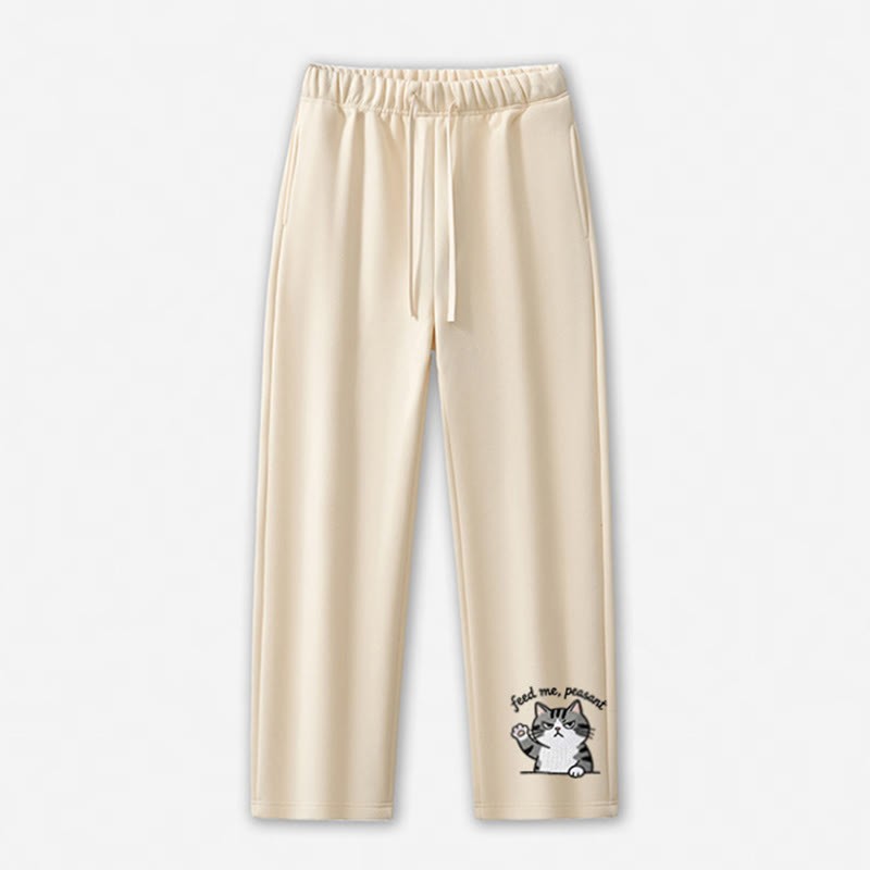FÜTTER MICH, BAUER! Freizeithose mit Katzenpfoten-Motiv - Apricot - 5XL - image 1
