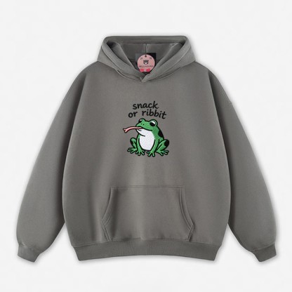 SNACK OR RIBBIT Frosch-Grafik-Hoodie (locker) - Grey - 5XL - image 1
