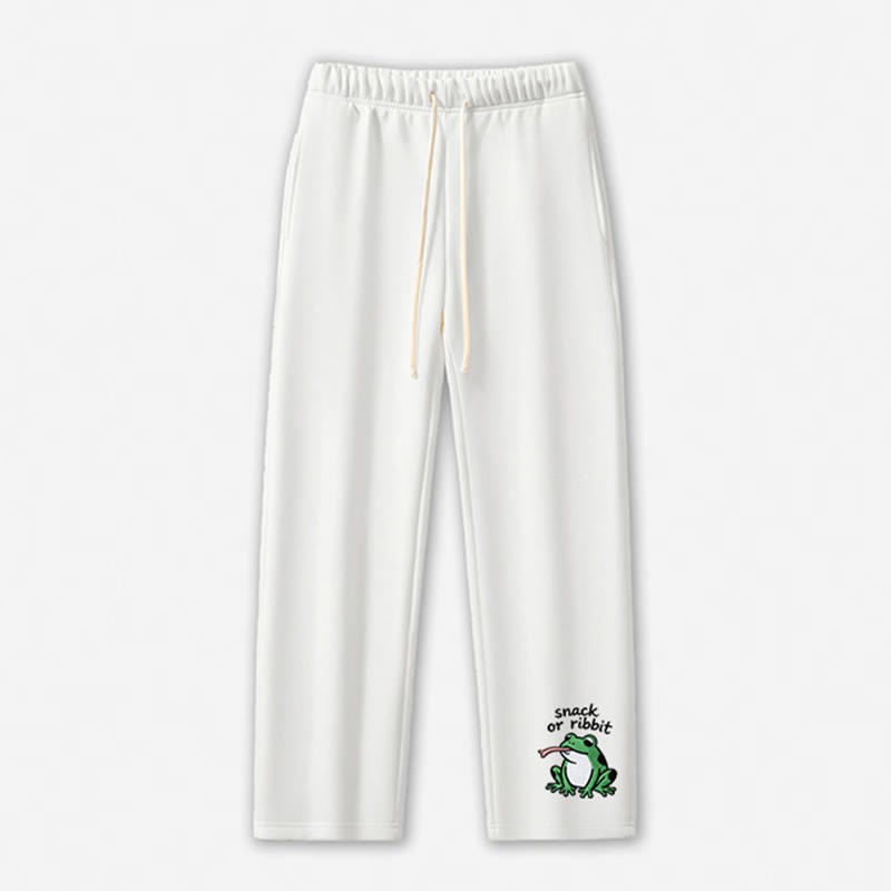 SNACK OR RIBBIT Frosch-Grafik-Freizeithose - White - 5XL - image 7