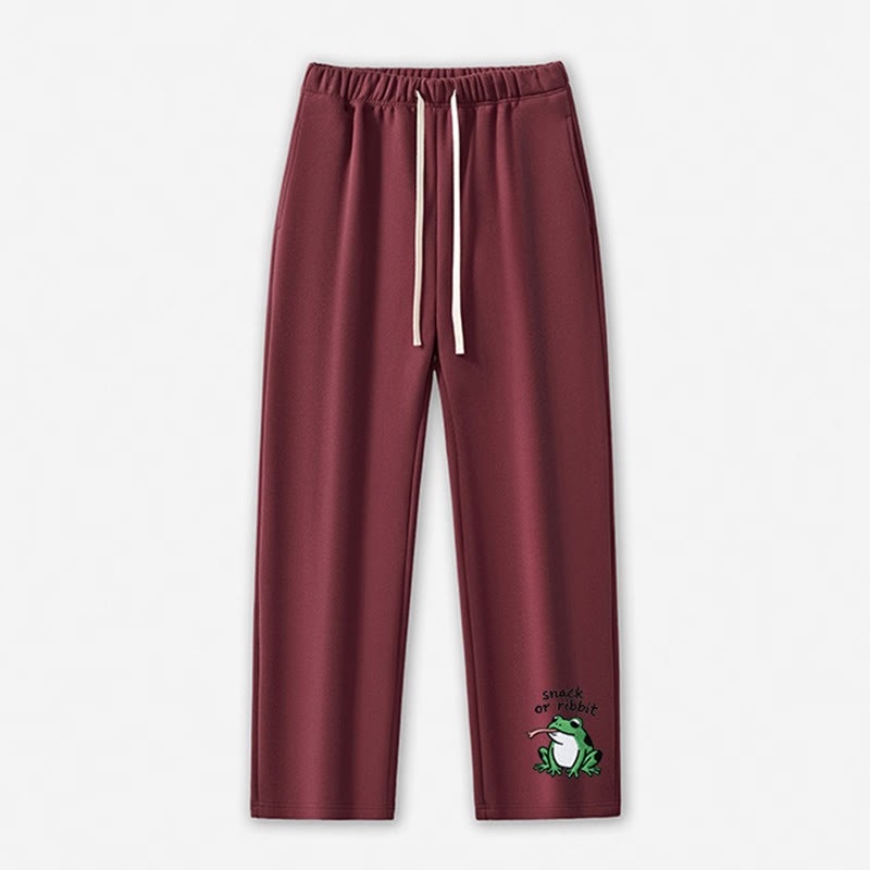SNACK OR RIBBIT Frosch-Grafik-Freizeithose - Dark Red - 5XL - image 9