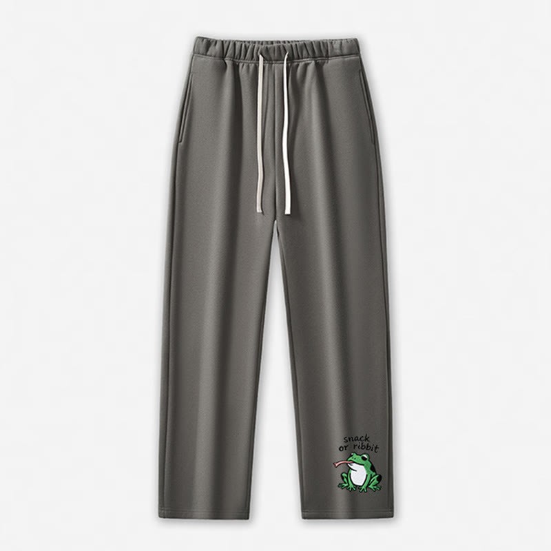 SNACK OR RIBBIT Frosch-Grafik-Freizeithose - Grey - 5XL - image 4