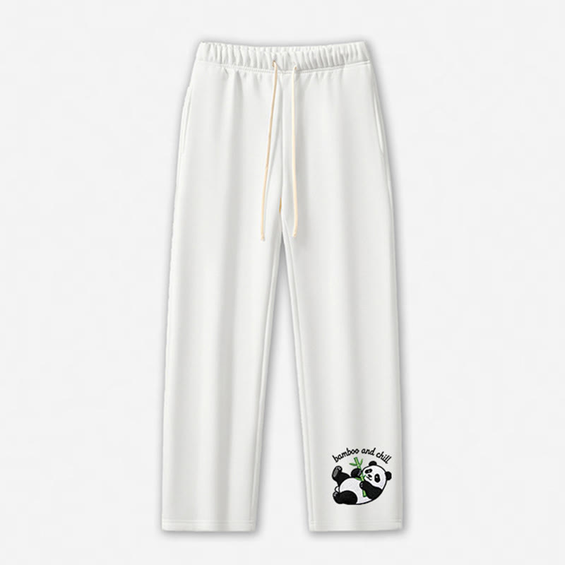 BAMBOO AND CHILL Freizeithose mit Panda-Grafik - White - 5XL - image 8