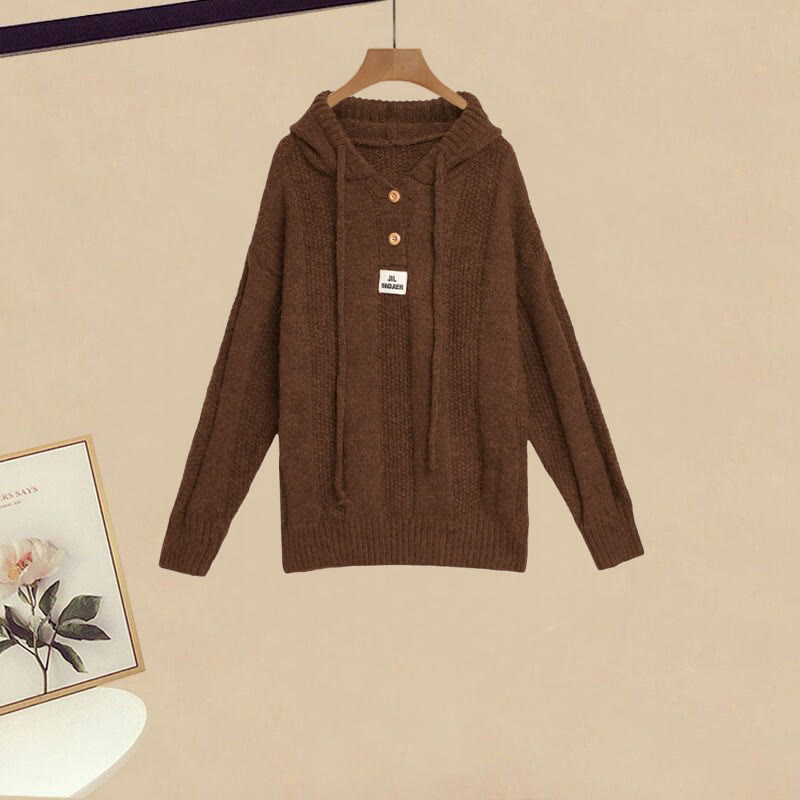 Strick-Hoodie, Pullover, Gürtel, Hose, zweiteilig - Pullover - XL - image 2