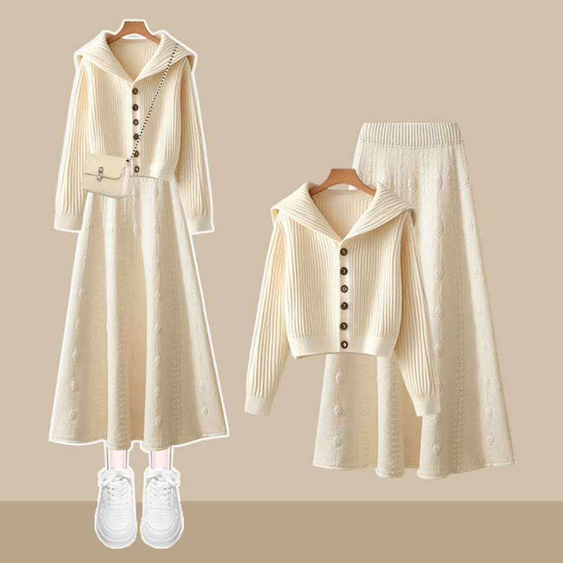 Strickjacke und Rock – passendes Outfit - Set - 3XL - image 1