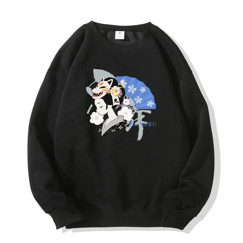 Sweatshirt mit Fuchsmaske-Grafik und Rundhalsausschnitt - Black - 5XL - image 5