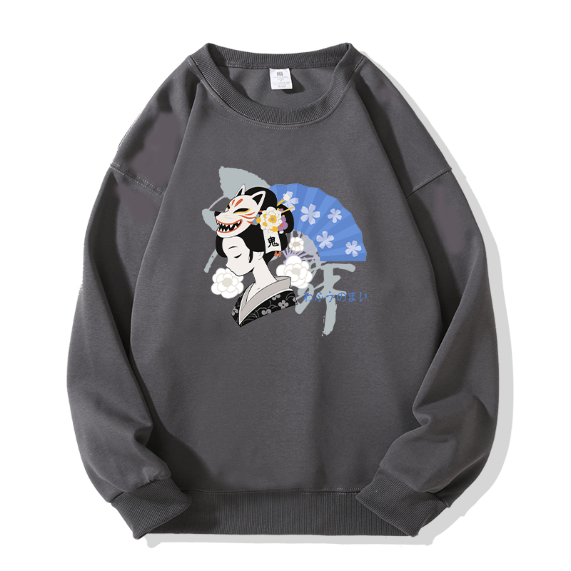 Sweatshirt mit Fuchsmaske-Grafik und Rundhalsausschnitt - Dark Grey - 5XL - image 3