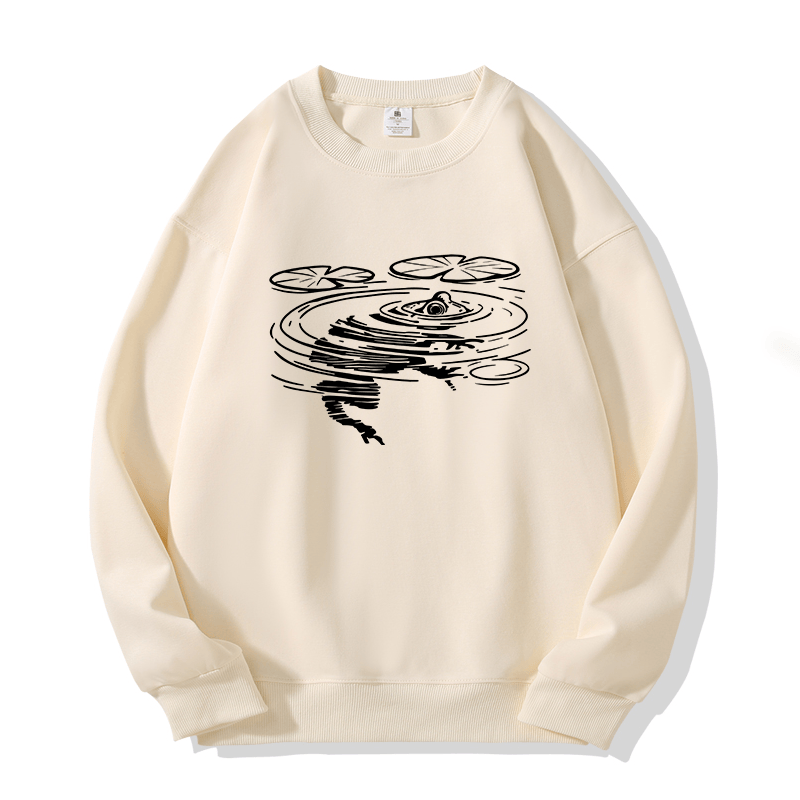 Sweatshirt mit Froschmotiv und Rundhalsausschnitt - Beige - 5XL - image 2