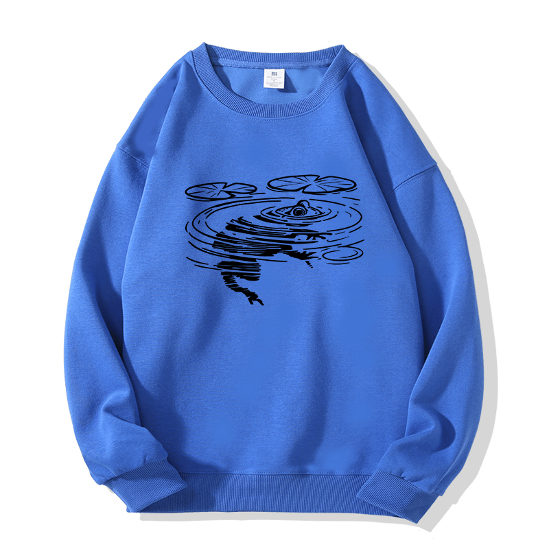 Sweatshirt mit Froschmotiv und Rundhalsausschnitt - Blue - 5XL - image 4