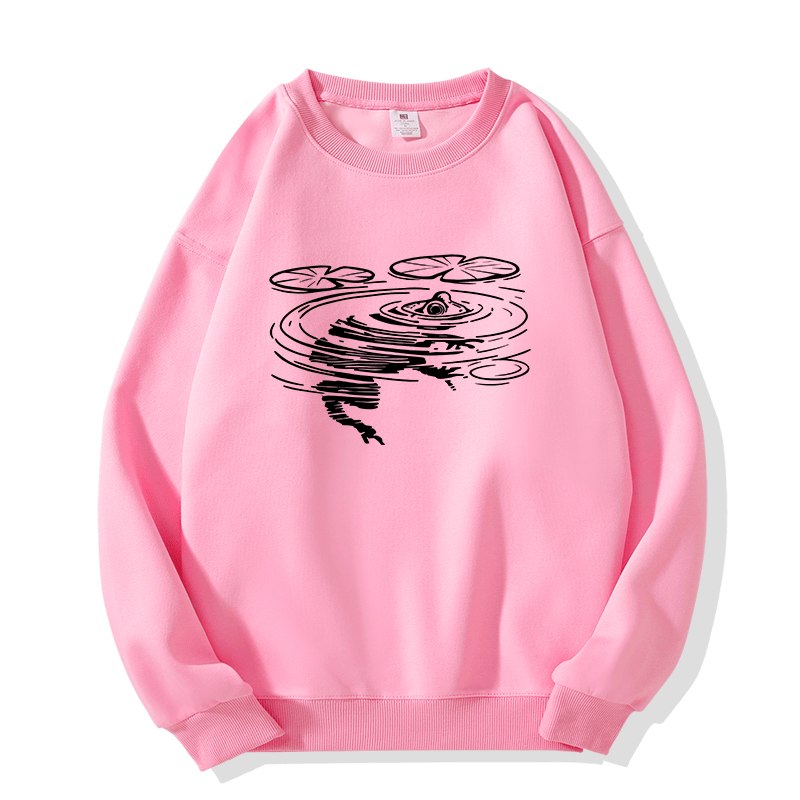 Sweatshirt mit Froschmotiv und Rundhalsausschnitt - Pink - 5XL - image 3